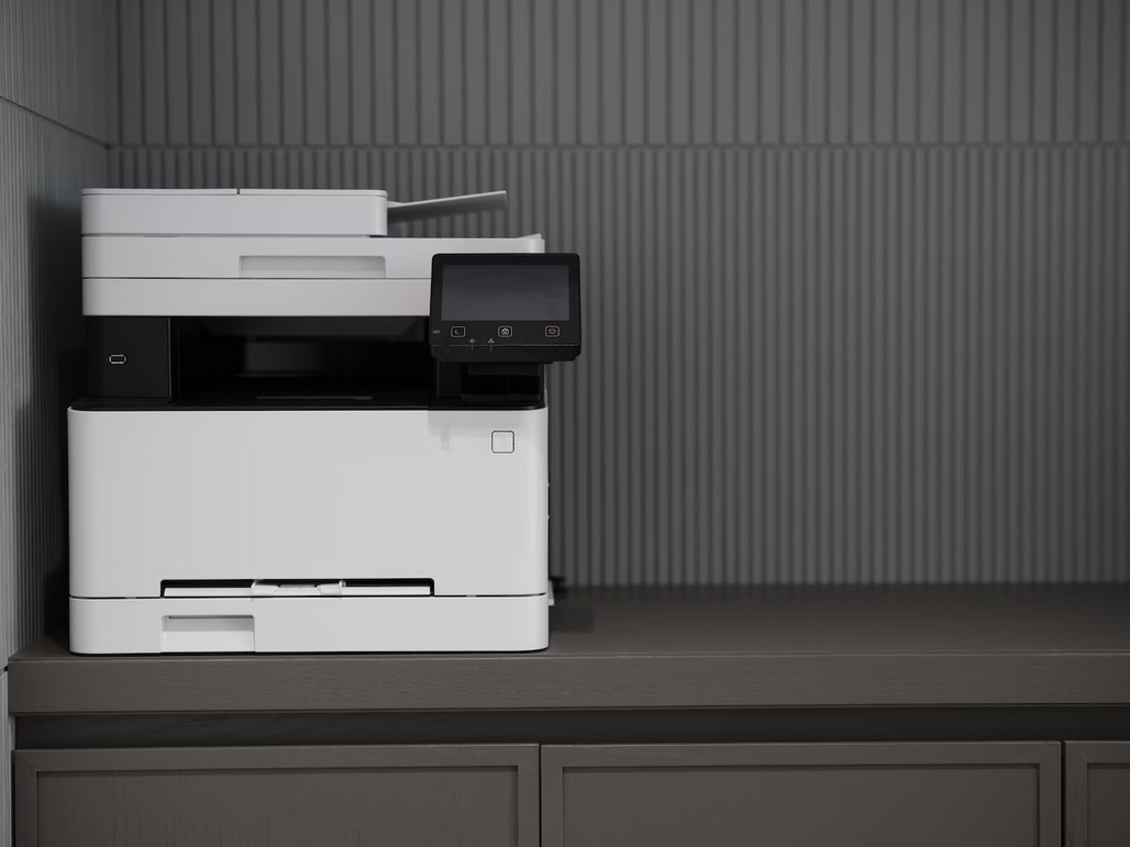 An image of a fax machine preparing to send a test fax.