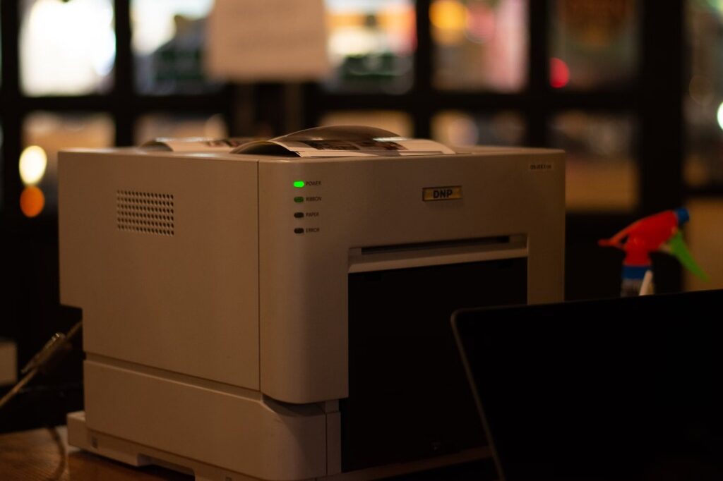 An image of a fax machine being tested.